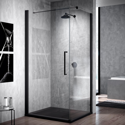 Douchedeur Draaibaar Novellini Young G+F Helder Glas 60 cm Mat Zwart Aluminium Profiel Novellini Douchedeur Draaibaar Novellini Young G+F Helder Glas 60 cm Mat Zwart Aluminium Profiel Novellini