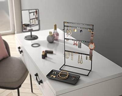 Metaltex sieradenrek 22x11x36 cm mat zwart/metaal