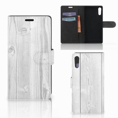 Sony Xperia XZ | Sony Xperia XZs | Book Style Case | White Wood Sony Xperia XZ | Sony Xperia XZs | Book Style Case | White Wood