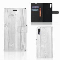 Sony Xperia XZ | Sony Xperia XZs | Book Style Case | White Wood - thumbnail