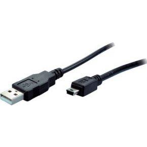 S-Conn USB A/B 2m USB-kabel USB 2.0 Mini-USB B Zwart