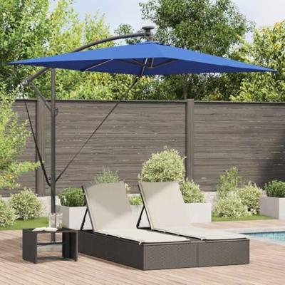 VidaXL Parasol azurblauw 294 x 200 x 270 cm polyester en aluminium VidaXL Parasol azurblauw 294 x 200 x 270 cm polyester en aluminium