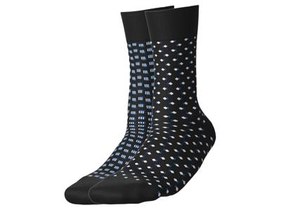 esmara 2 Paar sokken (Gestippeld/zwart, 35-38)