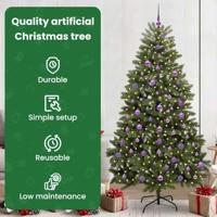 VidaXL Kunstkerstboom met 300 led groen 210 cm pvc en metaal - thumbnail