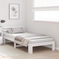 Bedframe met hoofdeinde Wit 100 x 200 cm Massief grenenhout - thumbnail