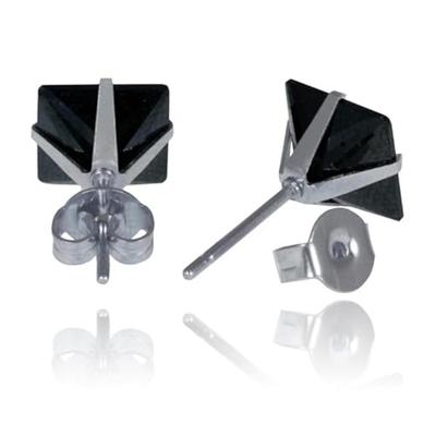 LGT JWLS Classic Stud Oorbellen Vierkant - Zwart Zilver-6mm LGT JWLS Classic Stud Oorbellen Vierkant - Zwart Zilver-6mm