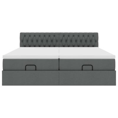 Ottoman bed met matrassen 160x200cm stof donkergrijs