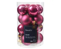 Decoris kerstballen set glas 16st granaatappel 3,5cm - thumbnail