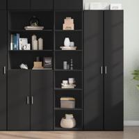 Hoge kast 45x41x185 cm bewerkt hout zwart - thumbnail