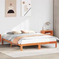 Bedframe zonder matras massief grenenhout wasbruin 160x200 cm - thumbnail