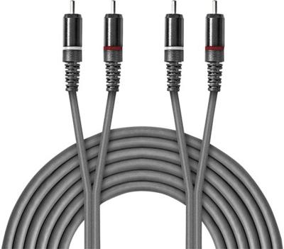 Stereo audiokabel | 2x RCA male - 2x RCA male | 3,0 m | Grijs Stereo audiokabel | 2x RCA male - 2x RCA male | 3,0 m | Grijs