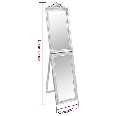 VidaXL Spiegel vrijstaand 50x200 cm zilverkleurig