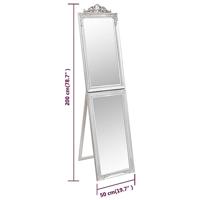 VidaXL Spiegel vrijstaand 50x200 cm zilverkleurig - thumbnail