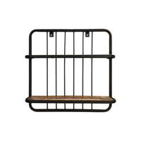 HSM Collection wandplank Linos - naturel/zwart - 50x50x12 cm - Leen Bakker - thumbnail