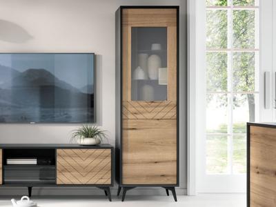 Kolomkast ADAMAS 2 deuren zwart/evoke eik Kolomkast ADAMAS 2 deuren zwart/evoke eik