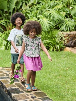 Kleurrijke rok van katoenen gaas voor meisjes paars