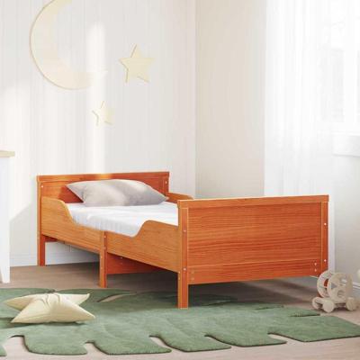 Bedframe met matras Wasbruin 80 x 200 cm Massief grenenhout