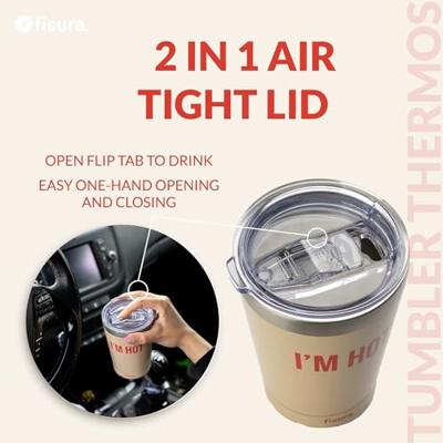 Koffiemok thermosbeker "Im hot" beige Koffiemok thermosbeker "Im hot" beige