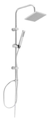 TOKYO hoofddouche set, chroom grote wellness-hoofddouche (20 x 20 cm) met antikalk nozzles handdouche (b x l): ca. 3,6 x 22 cm, 1 functie metalen douchestang max. lengte ca. 100 cm (hoogte tot h