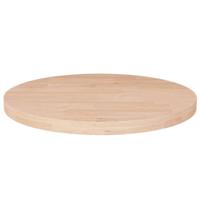 Tafelblad rond 50x2,5 cm onbehandeld massief eikenhout - thumbnail