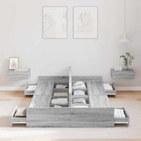 Opbergbedframe met lade Grijs sonoma 120 x 200 cm Bewerkt hout - thumbnail