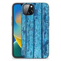 iPhone 14 Plus Houten Print Telefoonhoesje Wood Blue - thumbnail