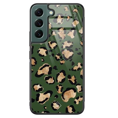 Samsung Galaxy S22 Plus glazen hardcase - Luipaard groen Samsung Galaxy S22 Plus glazen hardcase - Luipaard groen