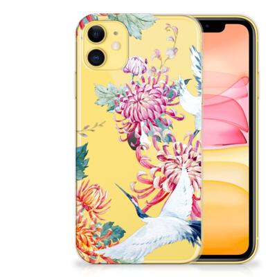 Apple iPhone 11 | TPU Hoesje | Bird Flowers Apple iPhone 11 | TPU Hoesje | Bird Flowers