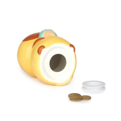Coin bank Kawaii Minty yellow ceramic