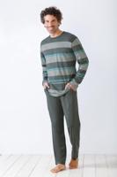 Grijs gestreepte herenpyjama van Hajo - thumbnail