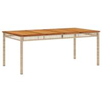 Tuintafel 180x90x75 cm poly rattan en acaciahout beige - thumbnail