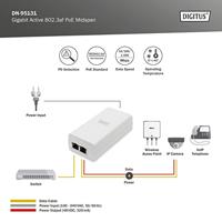 Digitus DN-95131 PoE adapter & injector Fast Ethernet, Gigabit Ethernet 48 V - thumbnail