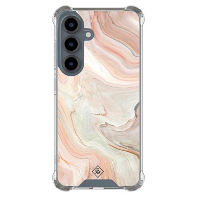 Samsung Galaxy S25 shockproof hoesje - Abstract beige waves