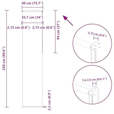 VidaXL Rolgordijn 40x230 cm stof verduisterend rood stofbreedte 35,7cm