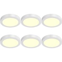 LED Downlight Opbouwspot 6 Stuks - Brinton Thin - 12W 1120lm 120° Bundelhoek - Warm Wit 3000K - IP40 - Rond - Wit - Ø172mm - thumbnail