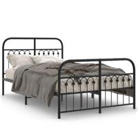 Bedframe met hoofd- en voeteneinde metaal zwart 120x200 cm - thumbnail