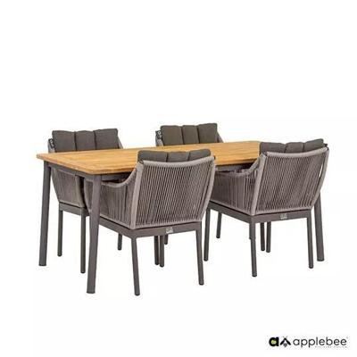 Bijou Diningset 180x90x76 cm anthracite/gray Applebee - Applebee