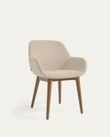 Kave Home Konna eetkamerstoel Beige poot hout - thumbnail
