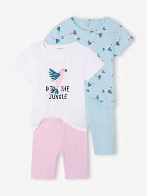Set van 2 pyjama's voor meisjes turquoiseblauw