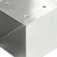 Paalverbindingen 4 st T-vorm 71x71 mm gegalvaniseerd metaal - thumbnail