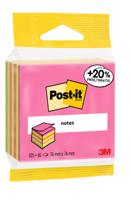 Post-it Notes kubus ft 76 mm x 76 mm, Neon, blok van 325 + 65 vel gratis, op blister - thumbnail