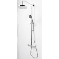 Regendoucheset Opbouw Aqualux Mono 140 cm met Thermostaatkraan Chroom - thumbnail