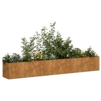 Plantenbak roestig 280x40x40 cm weervast staal - thumbnail
