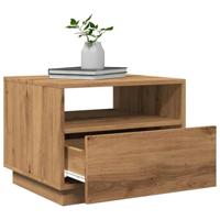 Salontafel met LED-verlichting 50x49x40 cm artisan eikenkleurig - thumbnail