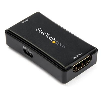 StarTech.com HDMI-booster 4K 60Hz 14 m, stroomvoorziening via USB, HDMI-inline versterker en repeater, ondersteuning 7.1 surround audio (HDBOOST4K2)