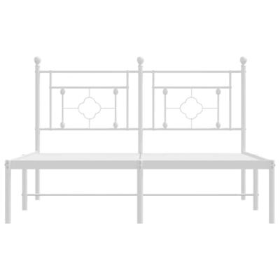 Bedframe met hoofdbord metaal wit 140x200 cm