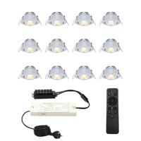 Complete Set van 12 Sienna Mini Inbouwspots 12V 3W spots - 2700K warm wit - IP44 waterdicht - kantelbaar - Dimbaar - Verandaspots - Lage inbouwdiepte - thumbnail