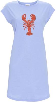 Katoenen nachthemd kreeft blauw
