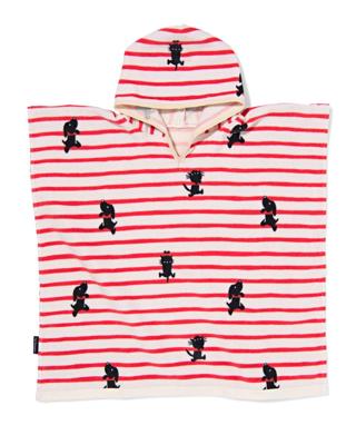 HEMA Takkie kinderponcho 68x78cm strepen (rood)