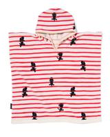 HEMA Takkie kinderponcho 68x78cm strepen (rood) - thumbnail